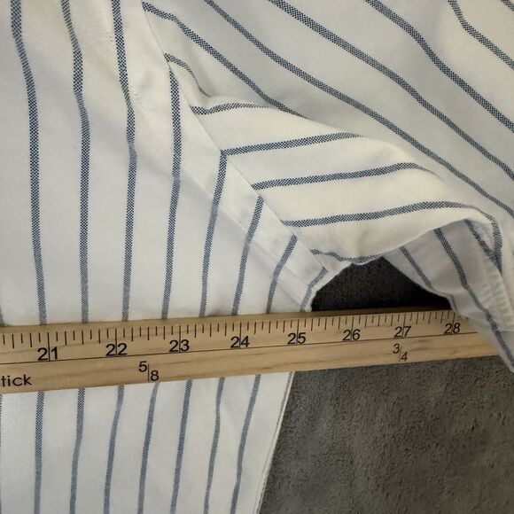VTG Ralph Lauren Shirt L Blue White Striped Blake Pony Logo Button 90s Y2K READ - Picture 7 of 8
